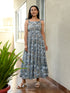 MULMUL RISHA JAAL BLOCK PRINTED TIERED DRESS MULMUL RISHA JAAL BLOCK PRINTED TIERED DRESS